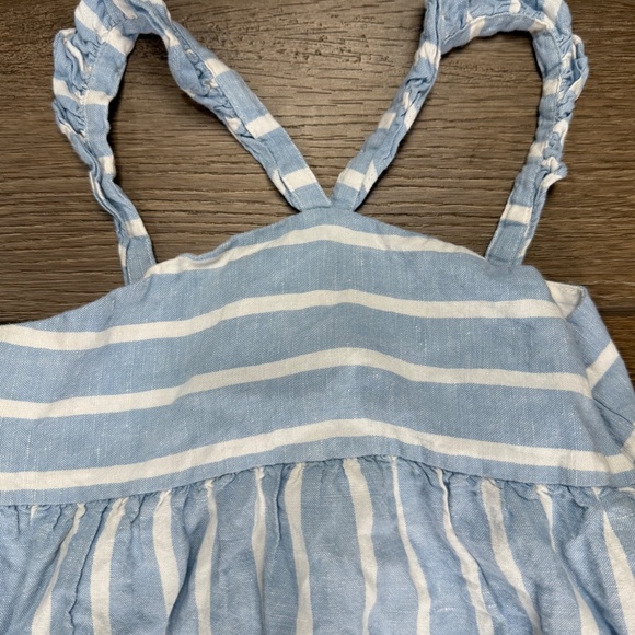 Janie and Jack Girls Aerin Linen Blend Maxi Dress Halter Eyelet Ruffle Size 7 - Picture 3 of 10